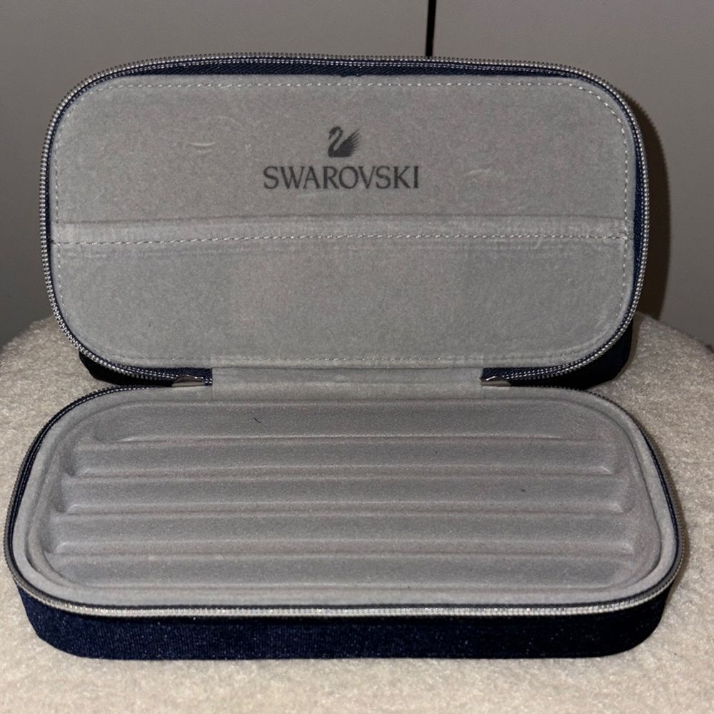 Swarovski navy suede with Crystal  jewelry Organizer